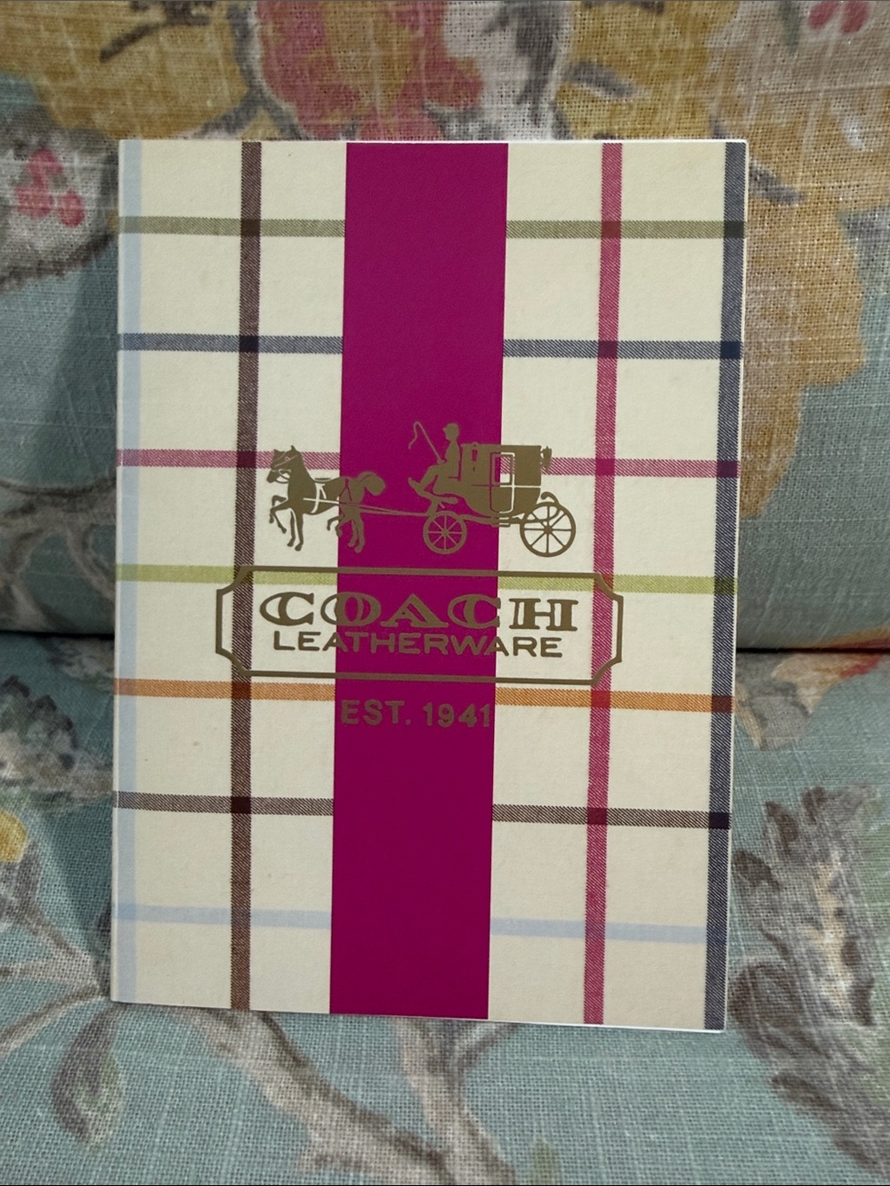 Coach Tattersall Notebook With Stamped Pages NWOT